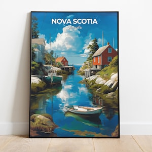 Stampa della Nuova Scozia, poster di viaggio della Nuova Scozia, scogliere costiere, Canada, regalo di viaggio