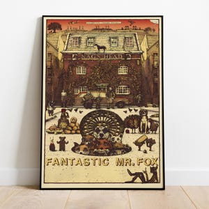 Fantastic Mr. Fox Poster, Frameless Wall Art & Print, Stop-motion Movie Art, Animation Movie Poster