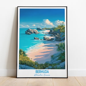Bermuda Poster, Travel Print of Bermuda, Scenic Island Landscapes and Coastal Views, Atlantic Ocean, Travel Gift