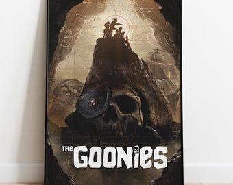 Affiche Les Goonies, oeuvre d'art murale sans cadre et impression, affiche de film des années 80, affiche de film rétro