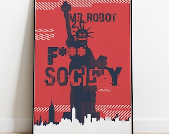 Mr. Roboter Poster, rahmenlose Wandkunst & Druck, Hacker Serie, Poster für TV-Serie