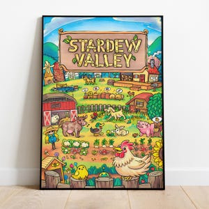 Stardew Valley-poster, frameloze muurkunst en print, gezellige boerderijgamedecor, pixelartcadeau 3