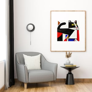Picasso Style Cat Wall Art | Abstract Cubist Cat Print | Modern Cat Wall Decor | Digital Download for Cat Lovers | Boho Home Art
