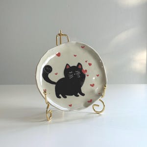 Kissing Cats Trinket Dish – Ceramic Ring Holder – Cute Cat Couple Jewelry Tray – Handmade Cat Gift – Valentine’s Day Gift – Cat Lover Decor