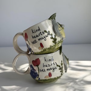 Handmade Totoro Mug | 3D Stoneware Clay Cup, Ghibli Inspired