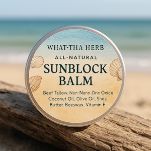Tallow-Based Sunblock Balm: All-Natural Mineral Sun Protection