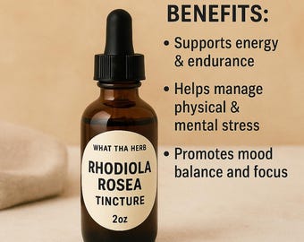 Teinture de rhodiola rosea | Stress adaptogène et soutien énergétique | compte-gouttes de 2 oz | Qu'est-ce que cette herbe