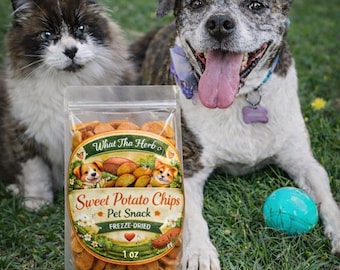Sweet Potato Chips, Pet Snack – Freeze-Dried Single-Ingredient Treat for Dogs & Cats