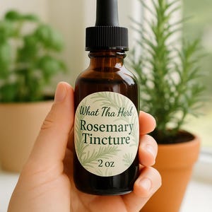 Rosemary Tincture | 2 oz Herbal Extract | Focus & Memory Support | What Tha Herb