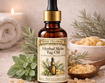 Aceite herbal para verrugas cutáneas / Mezcla de árbol de té e incienso