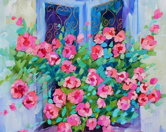 絵画 Oil painting of beautiful flowers. Sunshine Orchid Flower Oil Painting