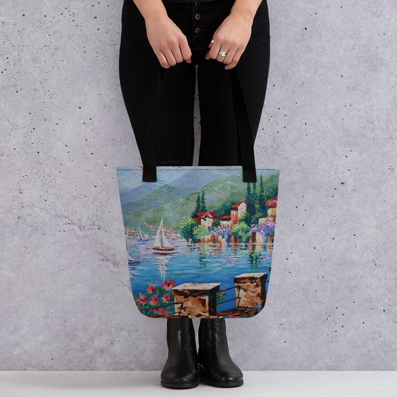 The Lake Tote Bag Canvas Tote Carryall Bag Shopping Bag Etsy