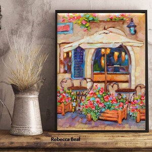 European Café Original Oil Painting, Rebeccambeal image 2