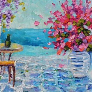 Original Santorini Petite Oil Painting, by RebeccaMBeal image 3