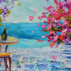 Original Santorini Petite Oil Painting, by RebeccaMBeal image 2