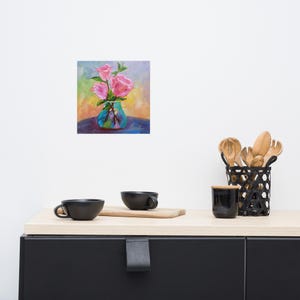 Roses in Bloom Oil Painting Print - Vibrant Inkjet Printing