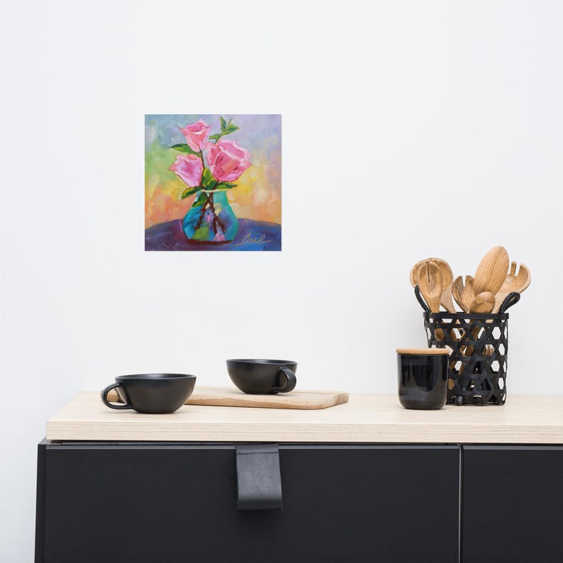 Roses in Bloom Oil Painting Print - Vibrant Inkjet Printing