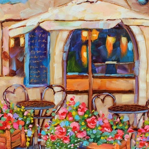 European Café Original Oil Painting, Rebeccambeal image 10