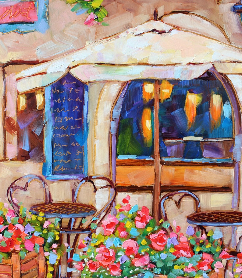 European Café Original Oil Painting, Rebeccambeal image 8