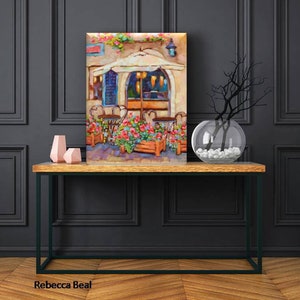 European Café Original Oil Painting, Rebeccambeal image 6