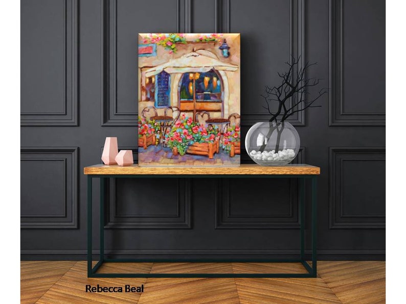 European Café Original Oil Painting, Rebeccambeal image 6