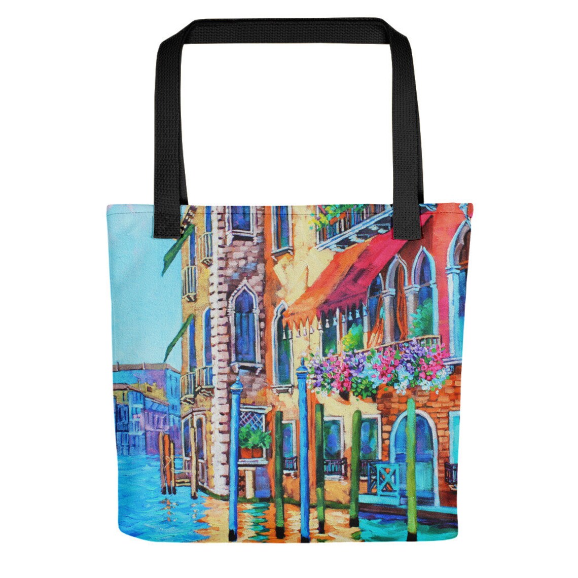 Tote Bag Venice Tote Bag Book Bag Canvas Tote Carryall Etsy