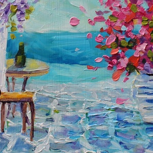 Original Santorini Petite Oil Painting, by RebeccaMBeal image 7