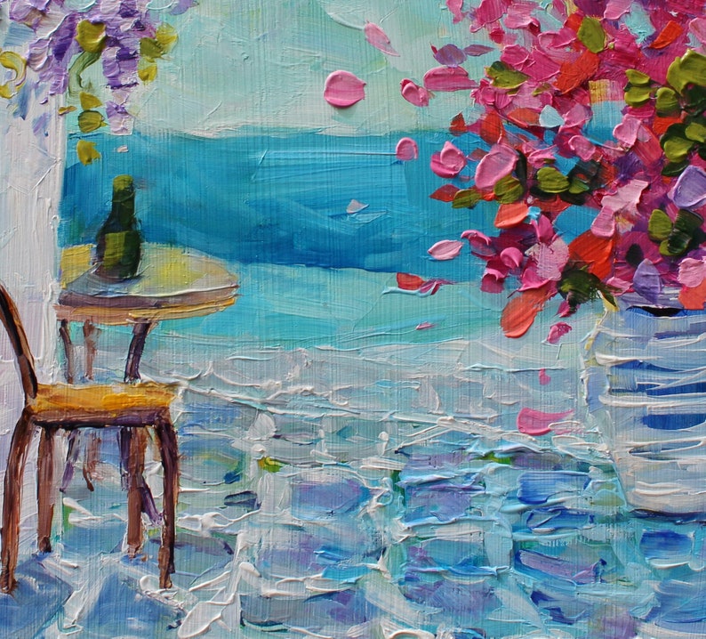 Original Santorini Petite Oil Painting, by RebeccaMBeal image 7