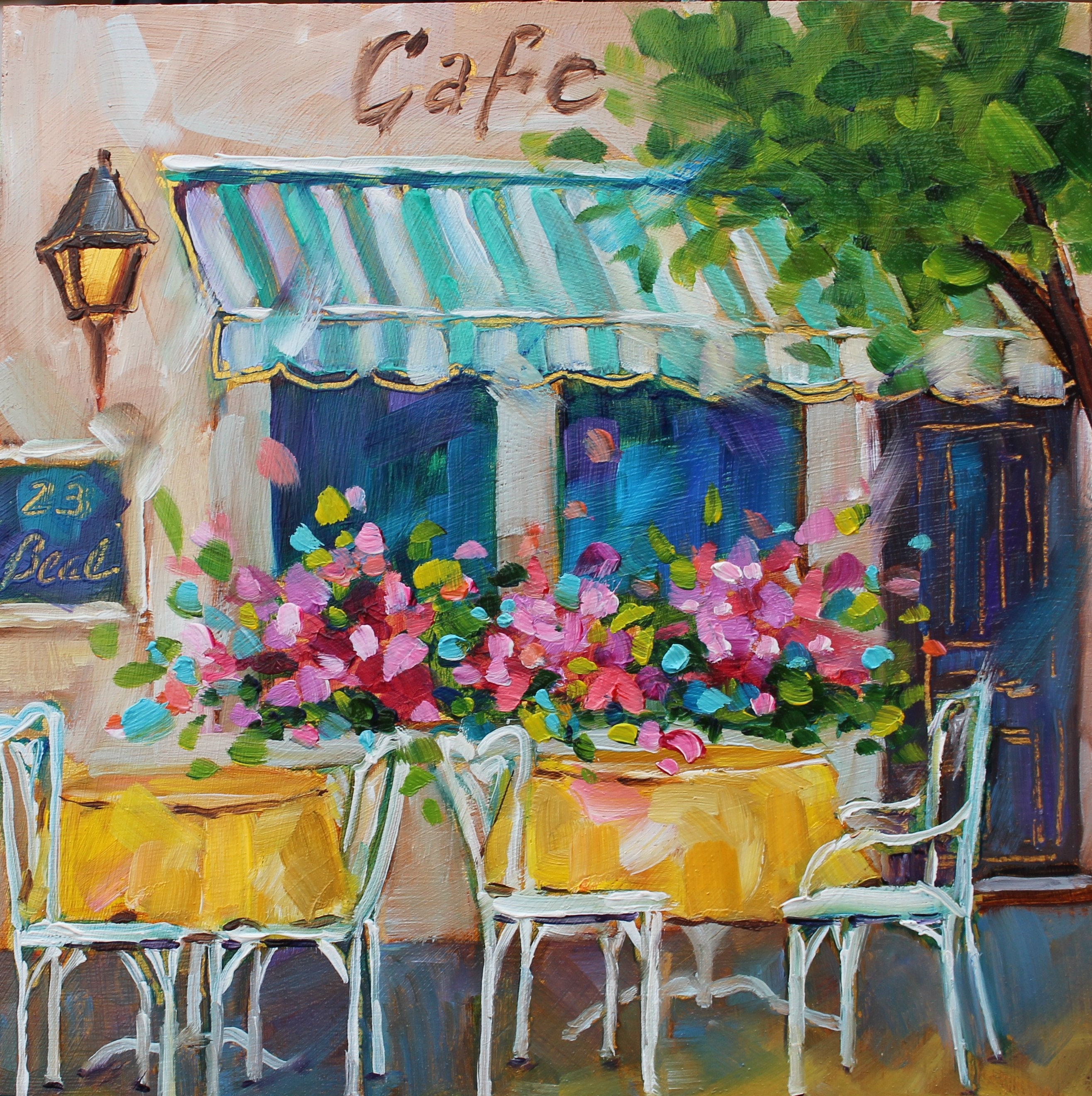 Original Oil Painting, Welcome to the Cozy Cafe, Rebeccambeal - Etsy