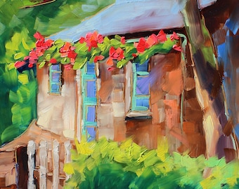 Jessamine Cottage Original Landscape Cottage Art