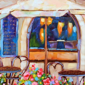 European Café Original Oil Painting, Rebeccambeal image 5