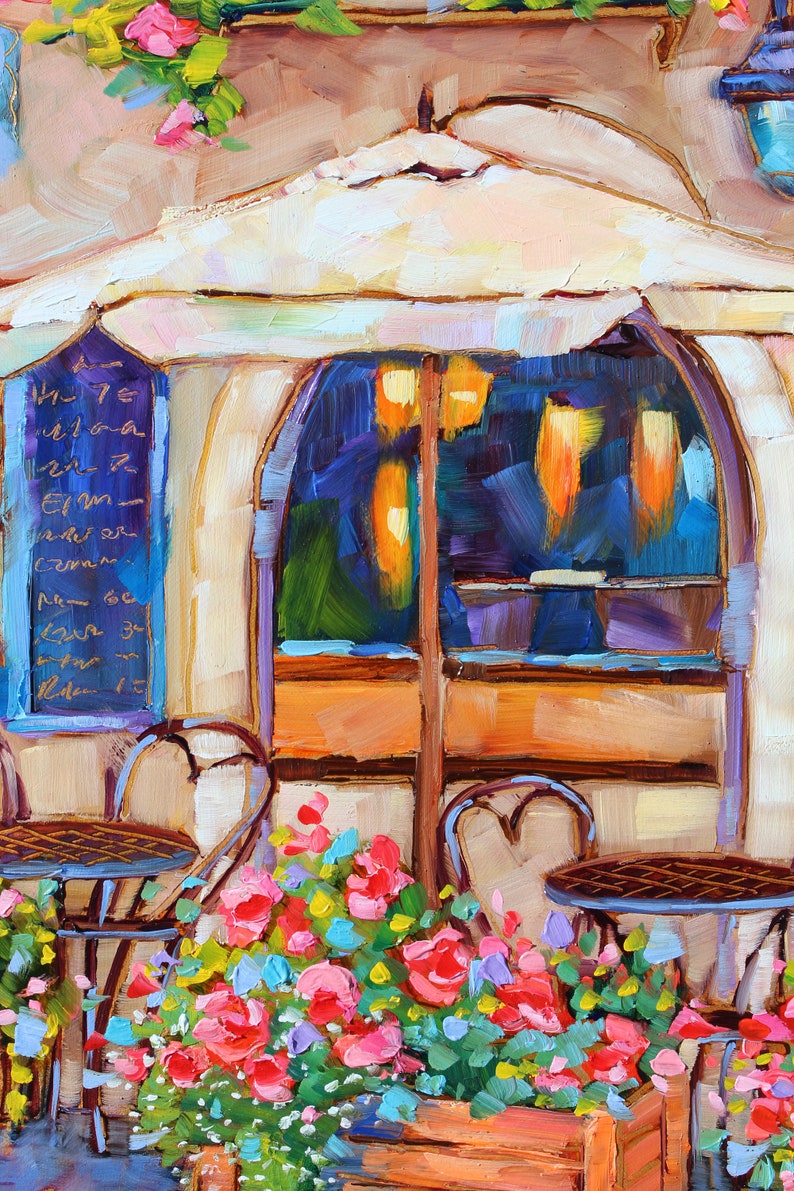 European Café Original Oil Painting, Rebeccambeal image 5