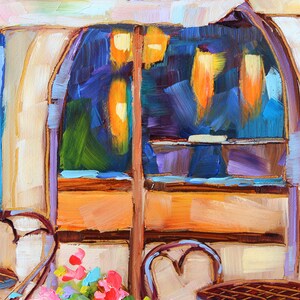 European Café Original Oil Painting, Rebeccambeal image 4