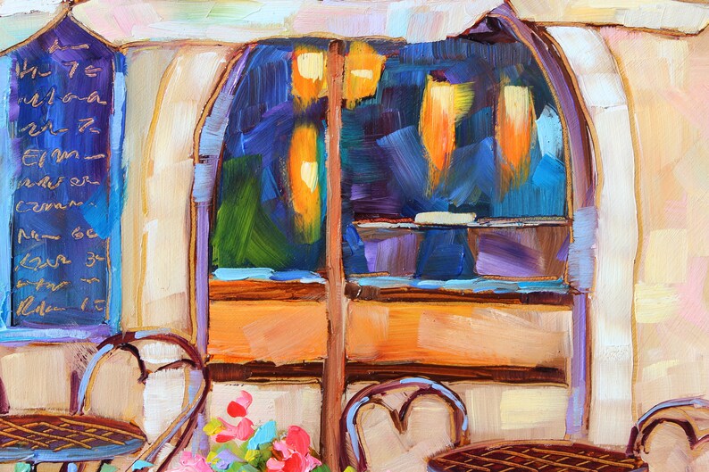 European Café Original Oil Painting, Rebeccambeal image 4