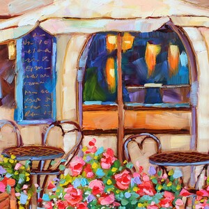 European Café Original Oil Painting, Rebeccambeal image 7