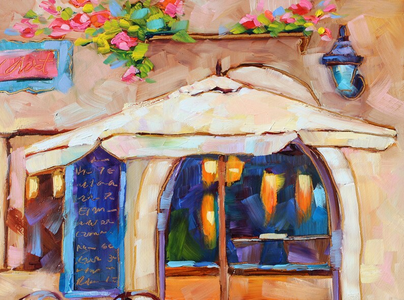 European Café Original Oil Painting, Rebeccambeal image 9