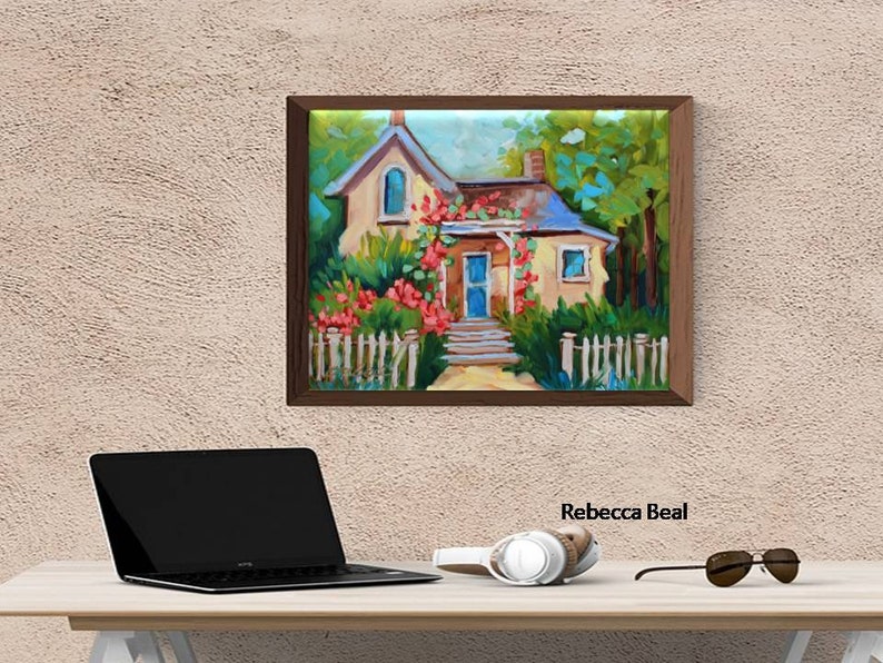 Landscape Painting Cottage Art Original Painting Wall Art Etsy