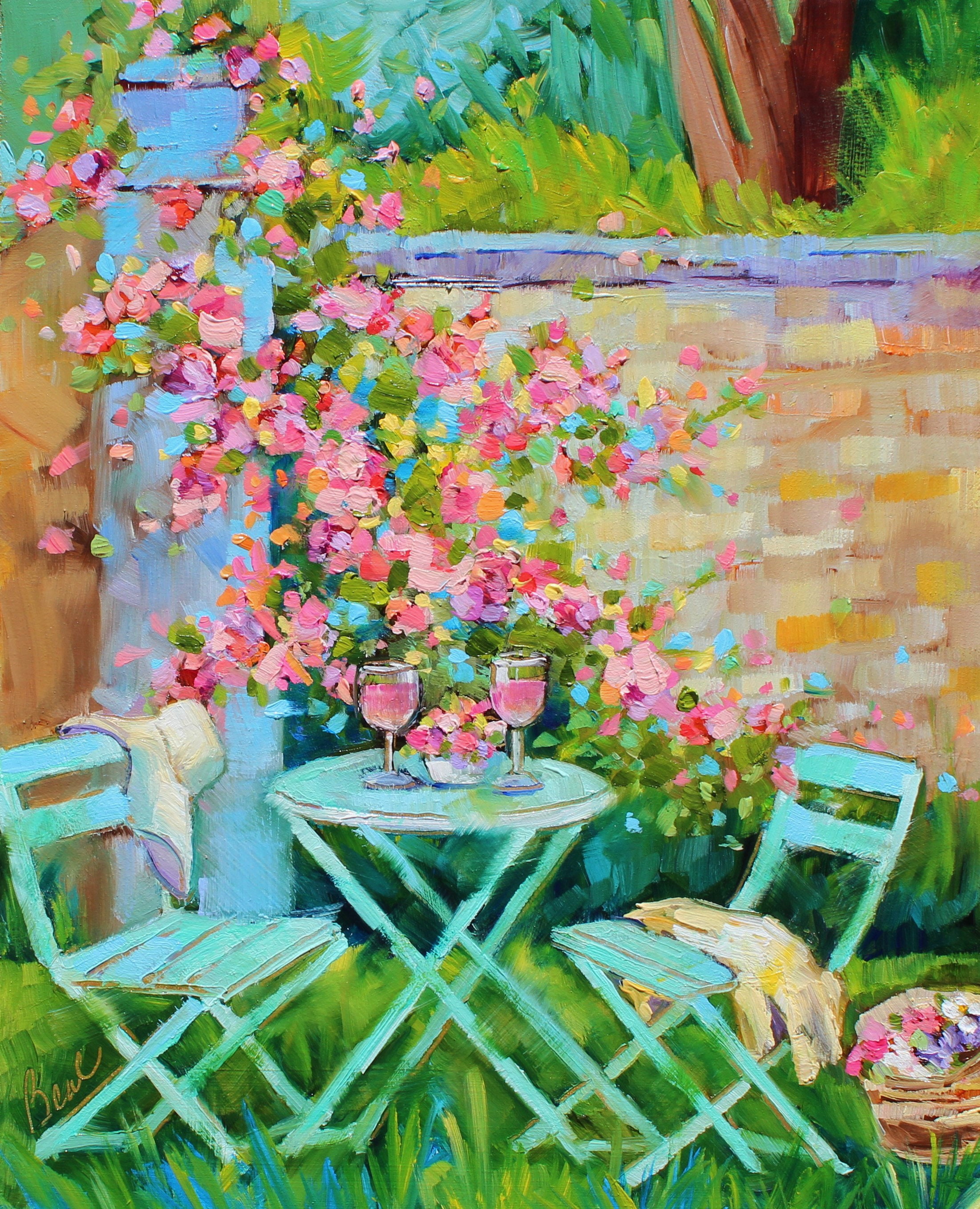 Oasis of Garden Delights Original Oil Painting by Rebeccambeal - Etsy