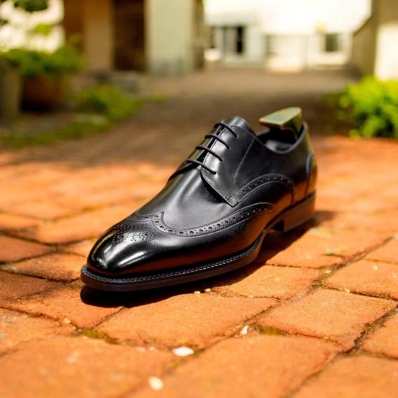 New Men Handmade Black Colour Bespoke Genuine Leather Texture - Main Image