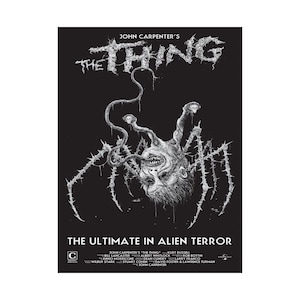 Original The Thing Horror Movie Poster - John Carpenters Cult Classic Alien Art Print, Sci-Fi Horror Wall Art, Halloween Decor