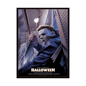 Halloween Poster - 1978 Horror Movie Print, Michael Myers Wall Art, John Carpenter Cult Classic Decor, Retro Slasher Physical Print