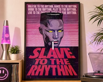Slave to the Rhythm Poster – EDM Rave Poster, Techno House Music Wall Art