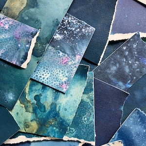 Confezione sfusa di carta scura per cianotipia / Materiali per progetti di collage / Carta per acquerello di grammatura media