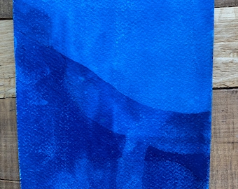 Impression cyanotypie Eaux bleues – Paysage de rivière abstrait, original 6 x 9