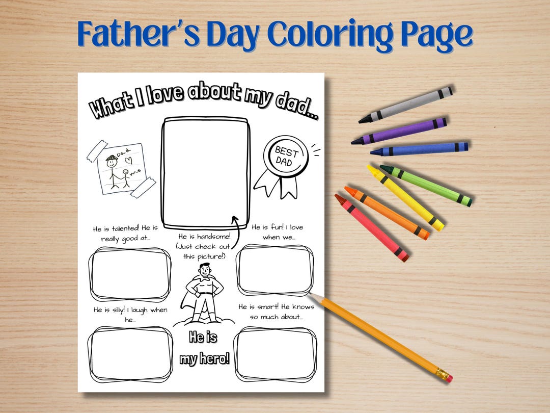 All About Dad Printable Fathers Day Gift From Kids, Dad Questionnaire ...
