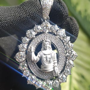 Iced Out Jesus Pendant: VVS Moissanite 925 Sterling Silver Hip Hop