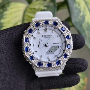 Custom Iced Out Moissanite Watch : White bezel by Silvoura