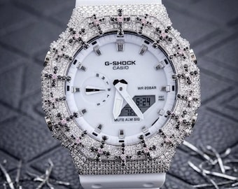 Custom Iced Out Watch: VVS Moissanite Cross Pattern Design by silvoura