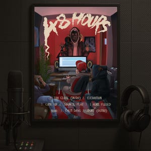 M Huncho &#39;48 Hours&#39; Abstract Album Print