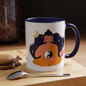 Buddha Meditation Mug ; Mindfulness & Zen-Inspired Ceramic Cup
